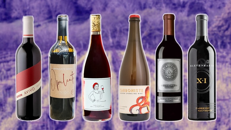 Composite image of six bottles of wine