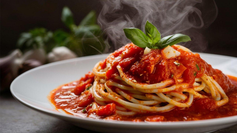 spaghetti with marinara sauce