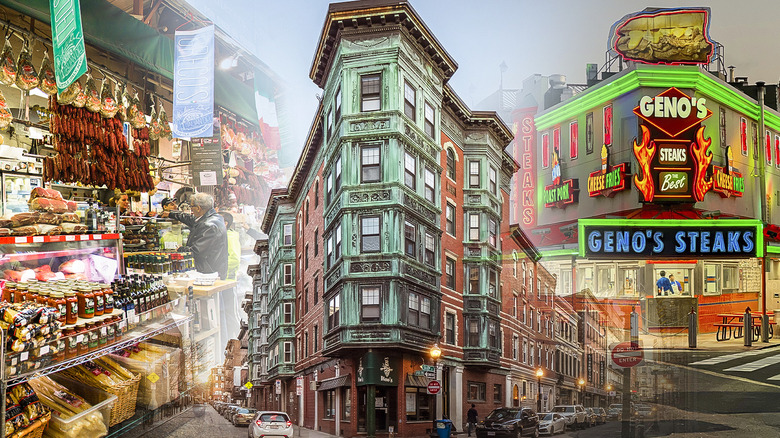 landmarks from various little italy neighborhoods around the u.s.
