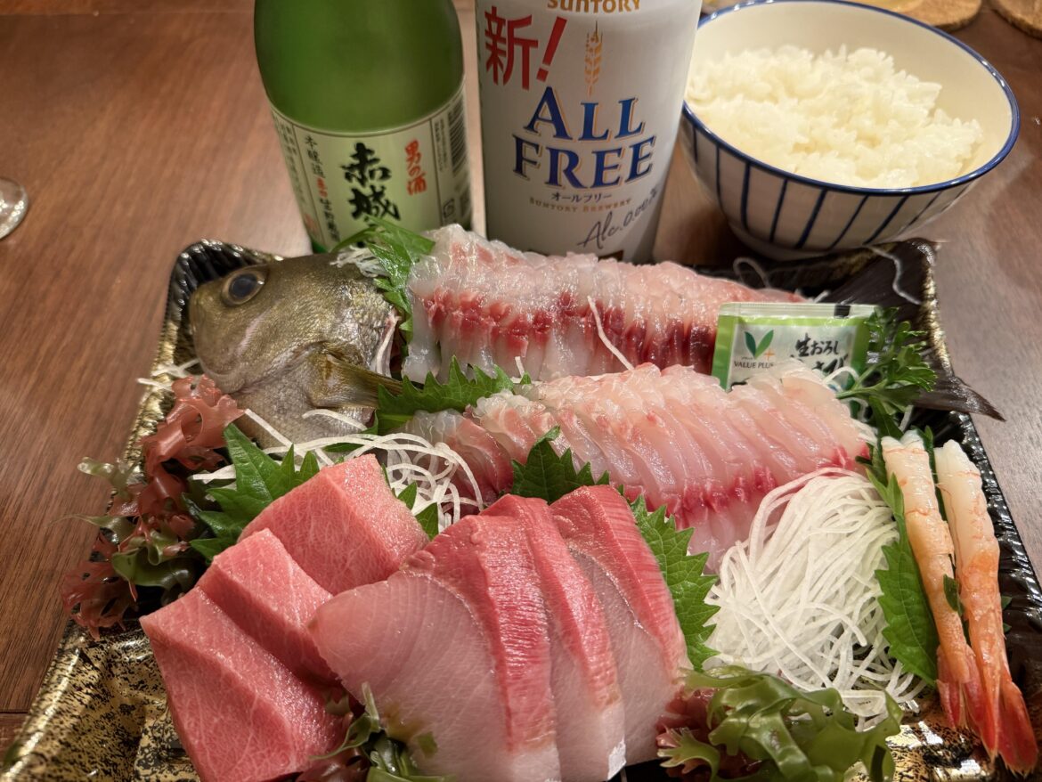 Chuutoro is like butter. Perfect pairing with Akagi-san, a super local sake from Gunma