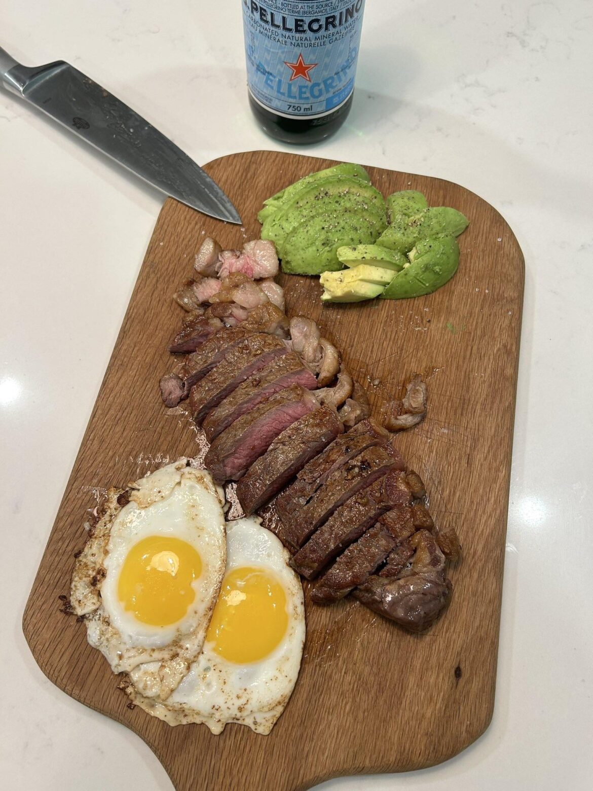 [homemade] Steak, Eggs, and Avocados