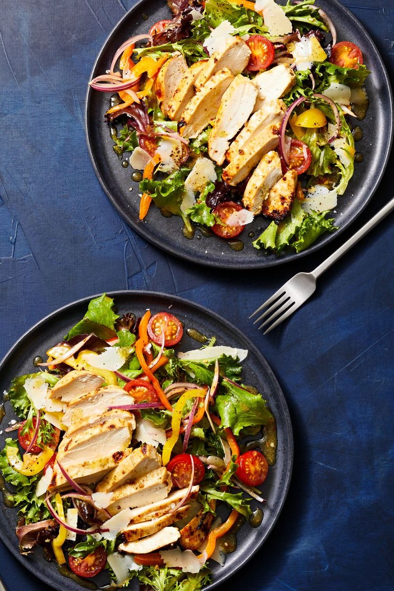italian marinated chicken with a side salad
