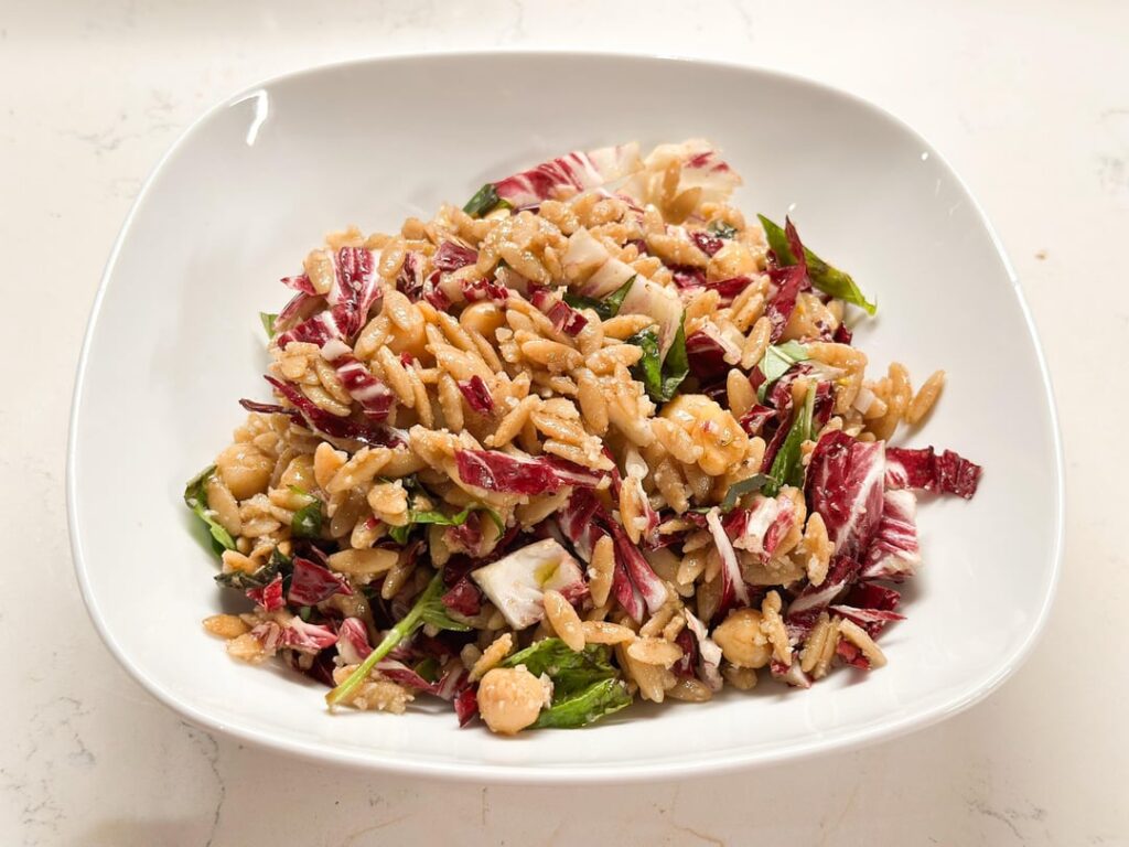Orzo Salad with Pecorino, Radicchio, and Chickpeas by Ashley Moore from Cook’s Country, February/March 2016