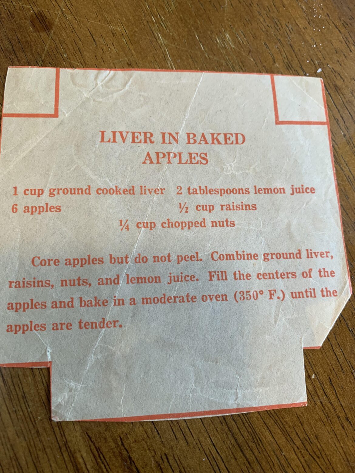 What’s the oddest recipe you have come across in a cookbook? Here’s one I recently found