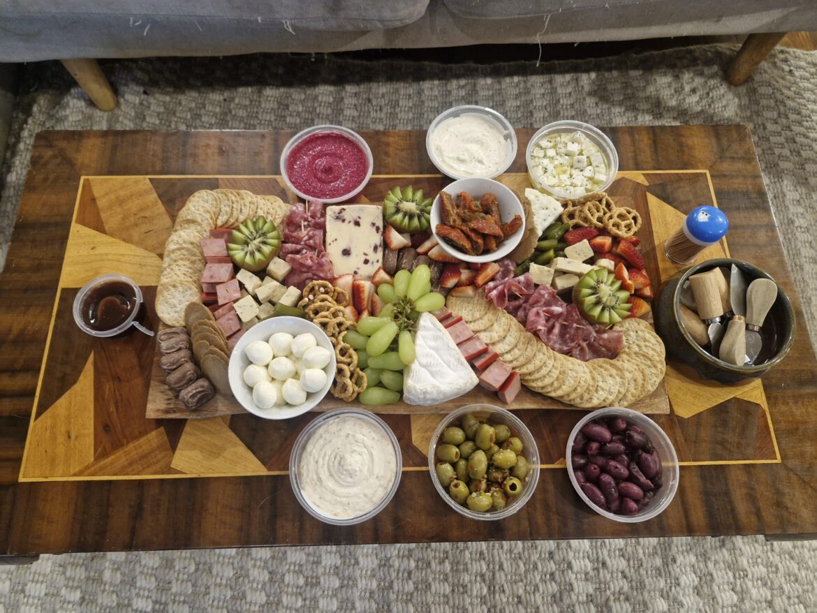 My GF's charcuterie board for a small get together tonight.