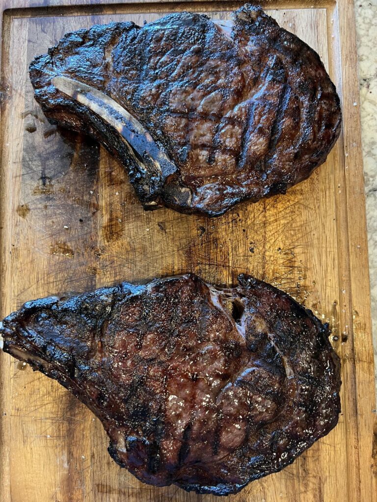 Sunday ribeyes on the grill.