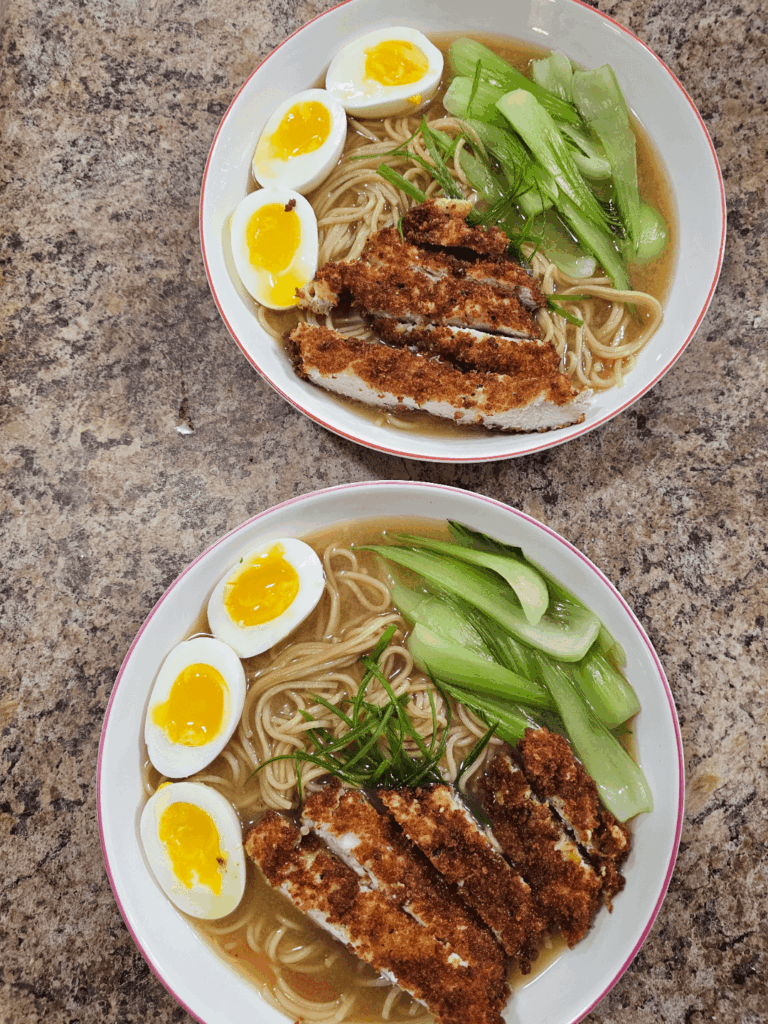 My first attempt at chicken katsu ramen.