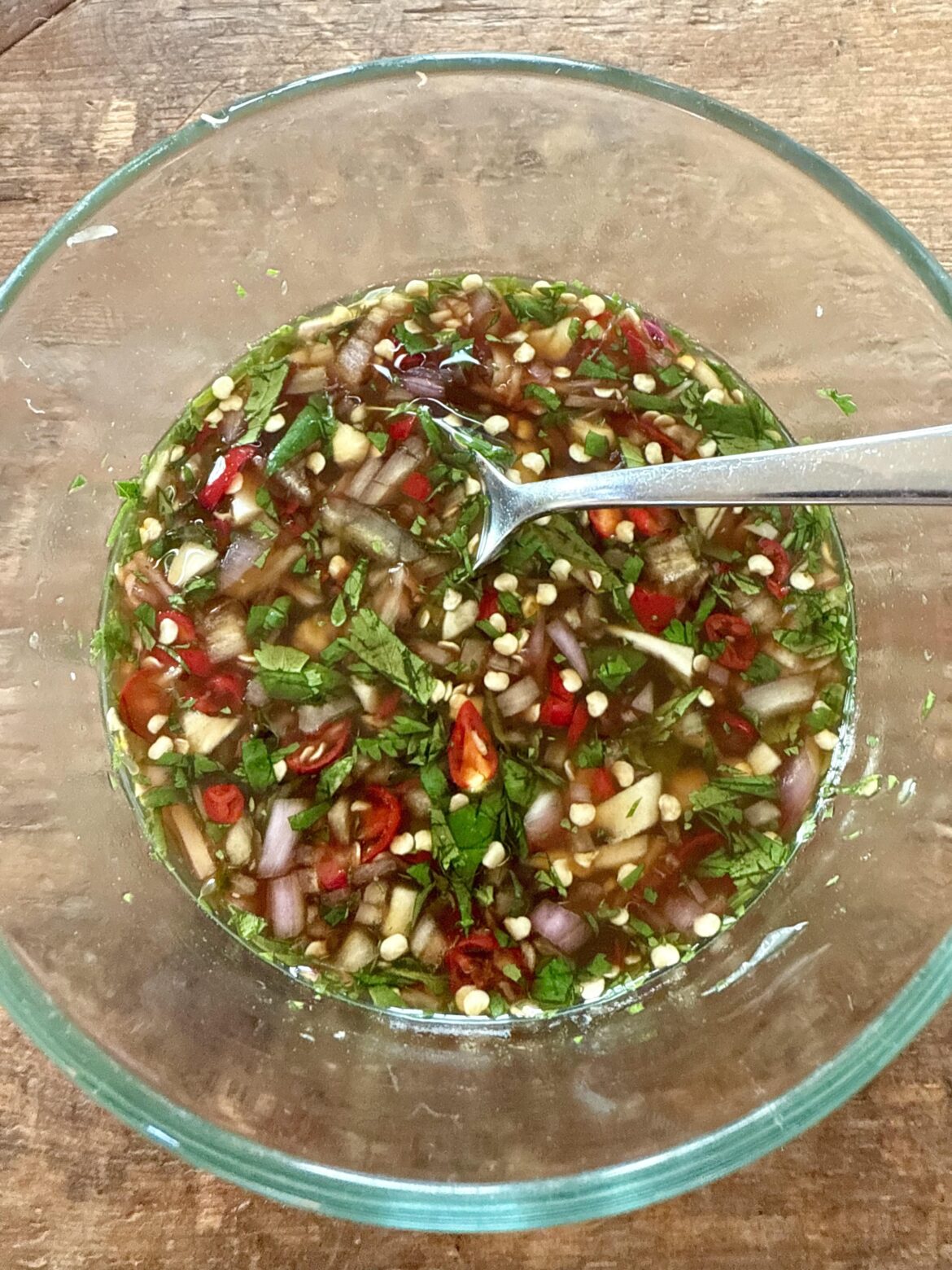 Prik Nam Pla with Thai Chiles from my garden