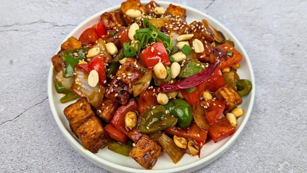 Spicy air fried Tofu Stir fry with peanuts