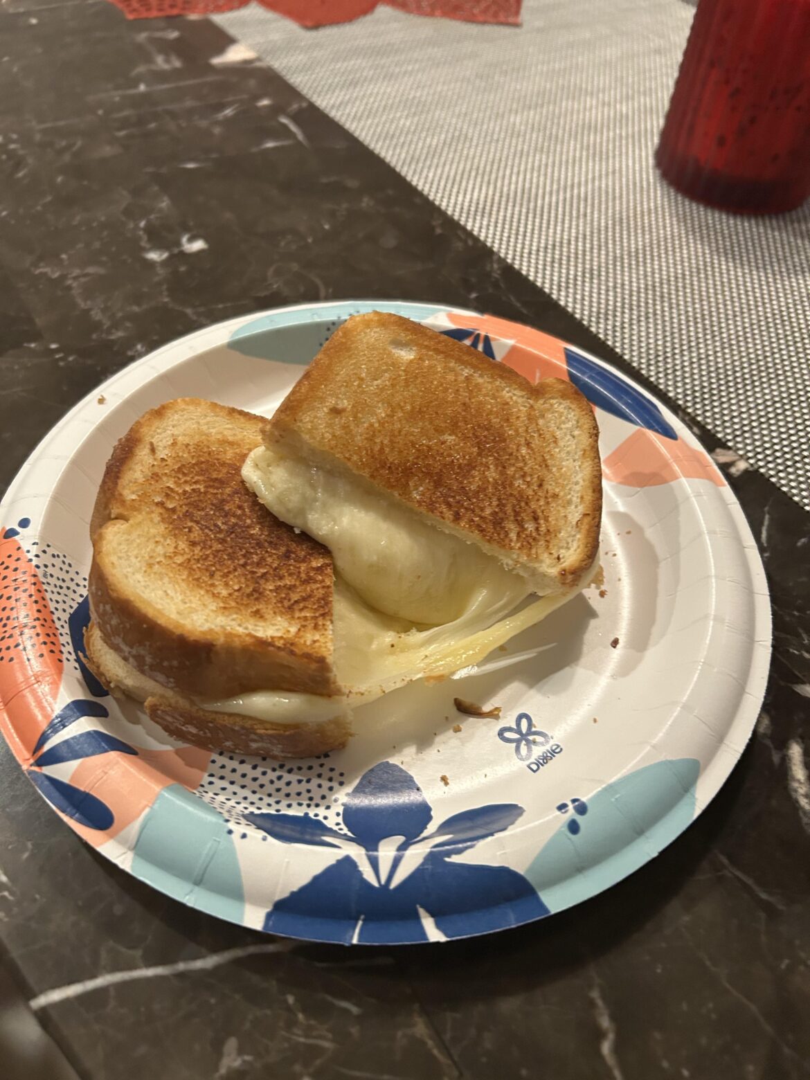 Put cheese in between 2 breads and grilled it