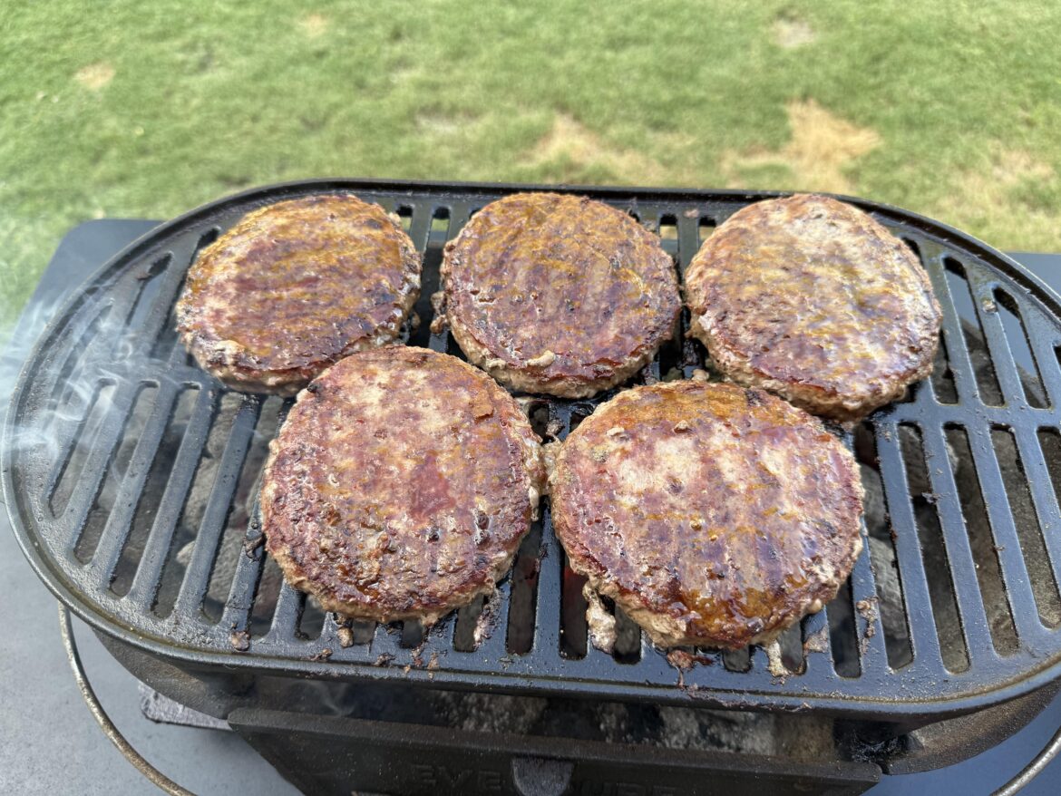 Burgers on the hibachi