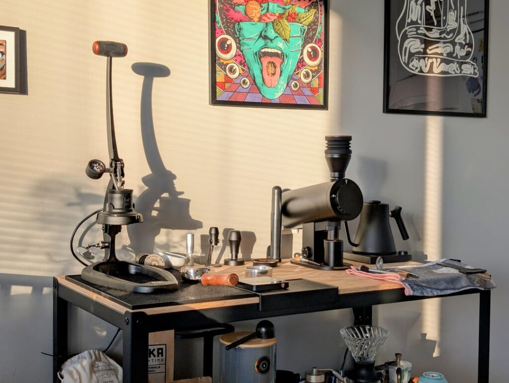 Coffee corner in the morning glow