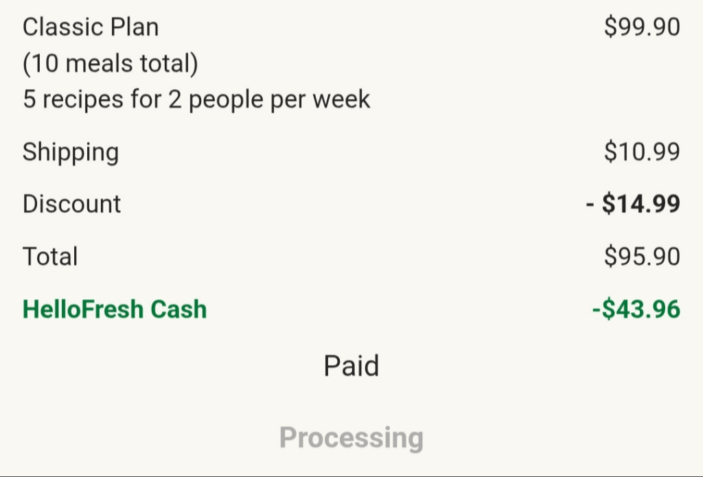 Hello Fresh Cash Hello Fresh Cash