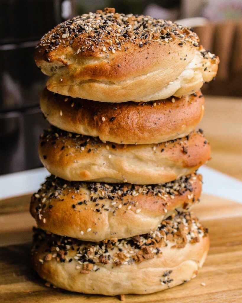 Homemade everything bagels
