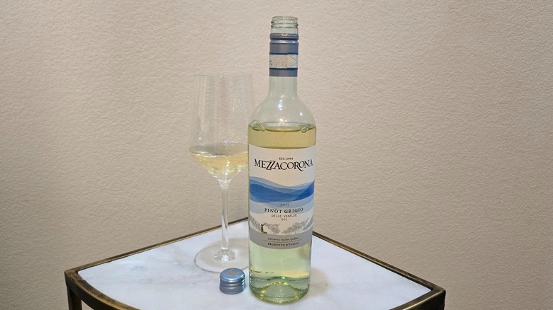 Mezzacorona Pinot Grigio and glass