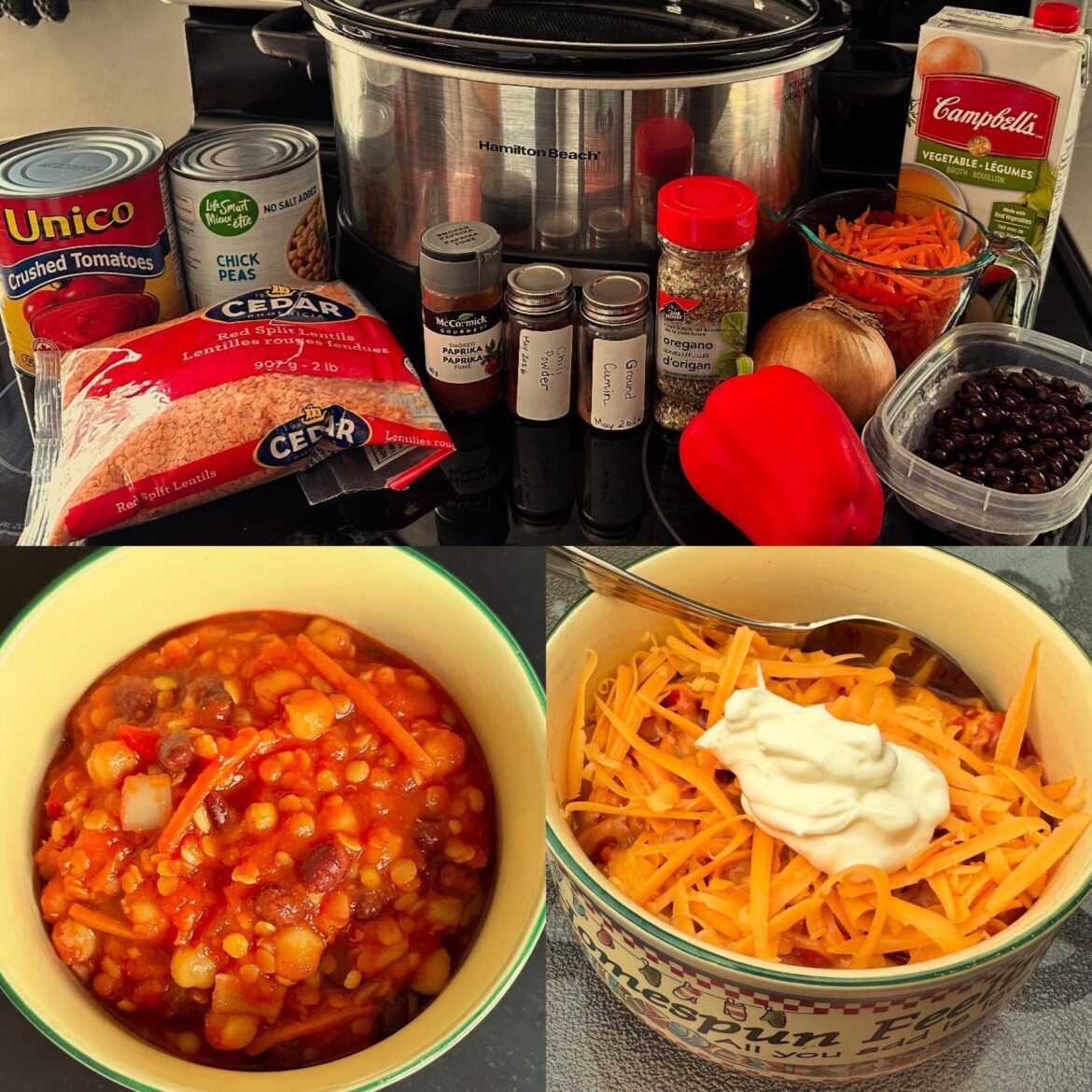 Slow Cooker Lentil, Bean, and Veggie Chili Slow Cooker Lentil, Bean, and Veggie Chili