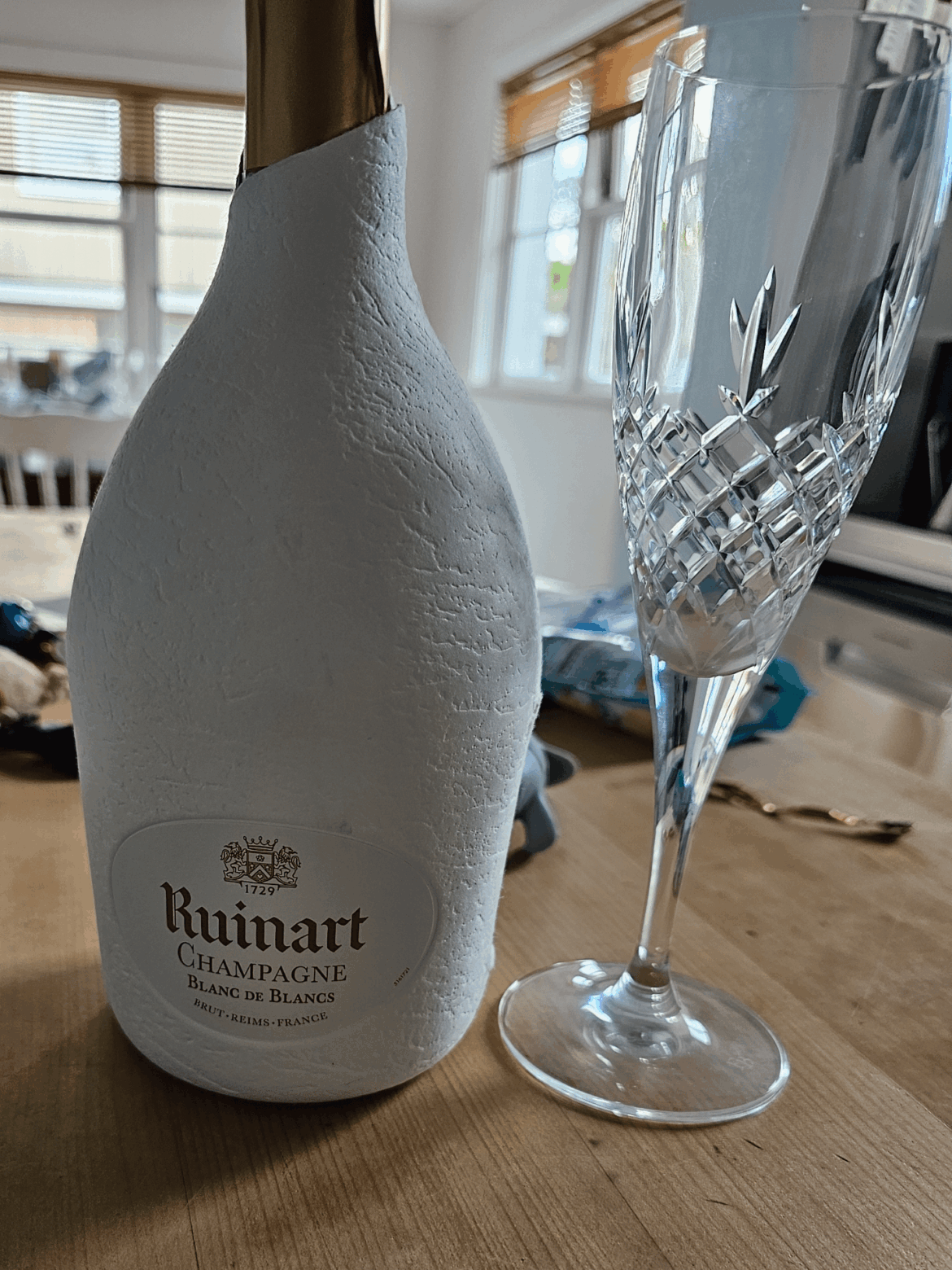 Moved across the world 6 weeks ago, my container of furniture arrived today. When i got to the champagne flutes, it was time to stop and celebrate