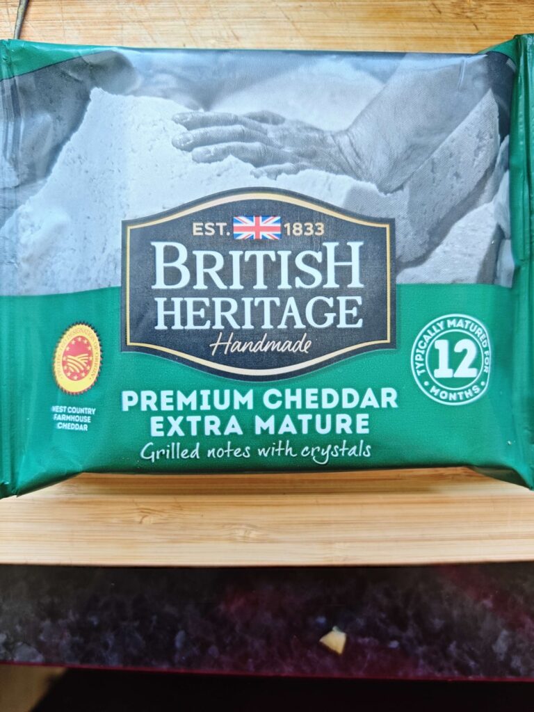 Classical extra-mature white British cheddar