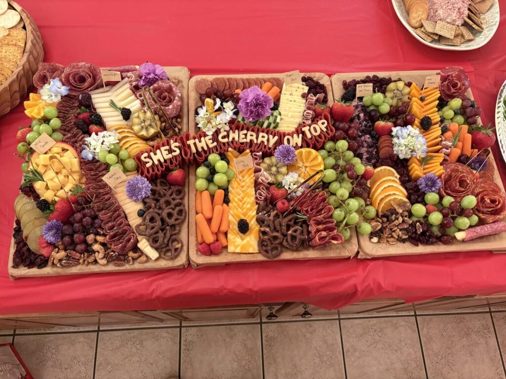 Board I did for a baby shower. The theme was “She’s the cherry on top”.