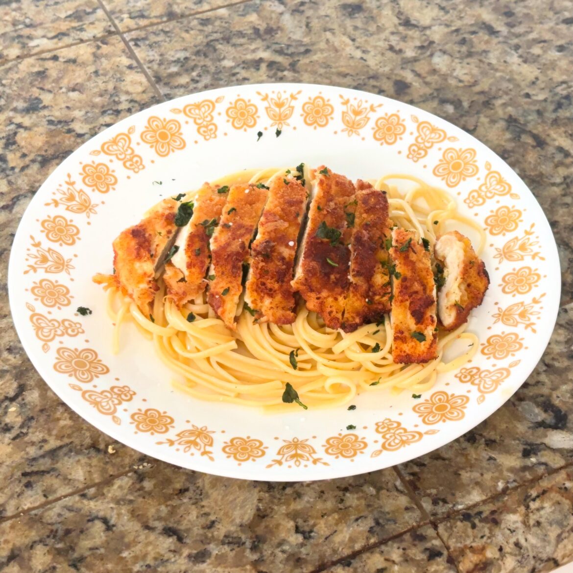 First attempt at Cacio e Pepe with Lemon-Parmesan Chicken