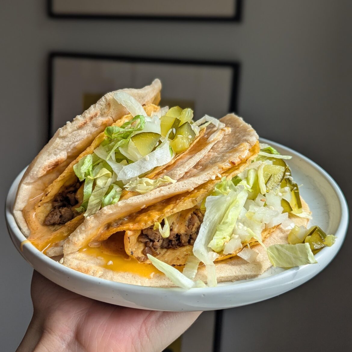 taco bell and mcdonald's inspired big mac cheesy gordita crunch.