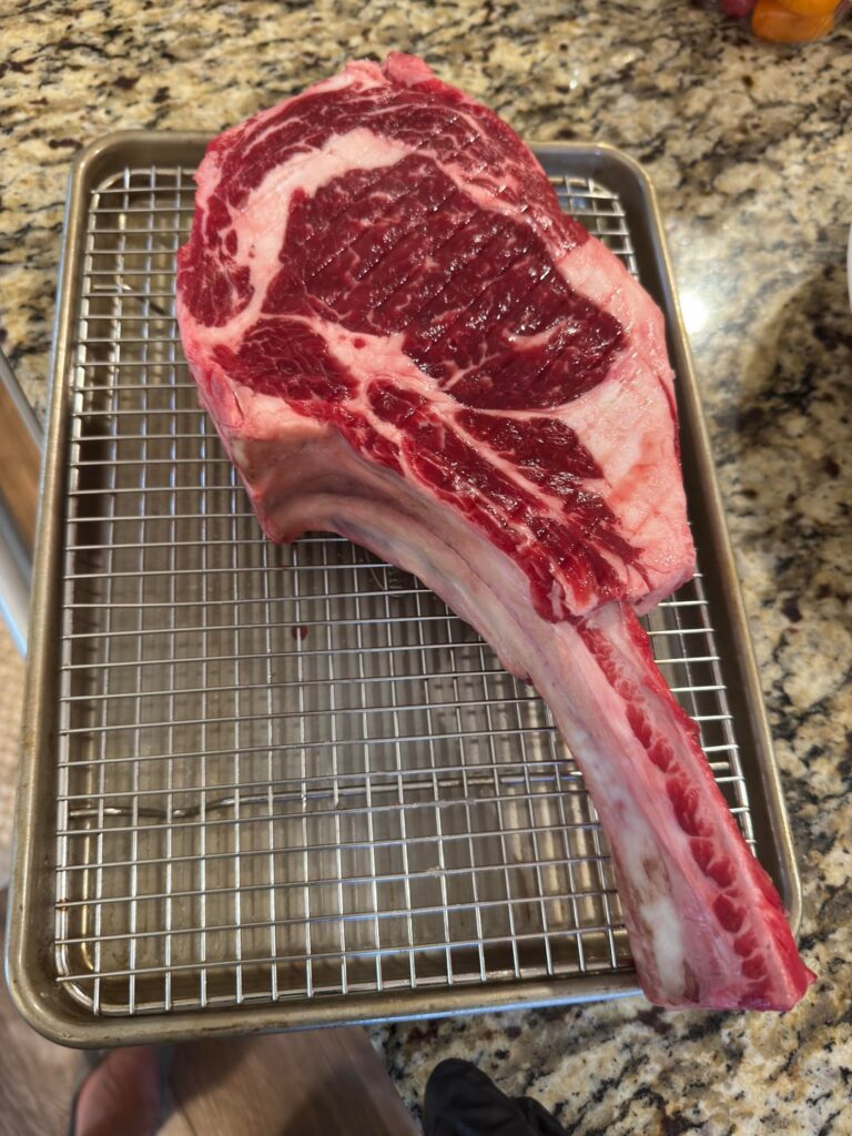 Reverse seared usda prime 3lb tomahawk