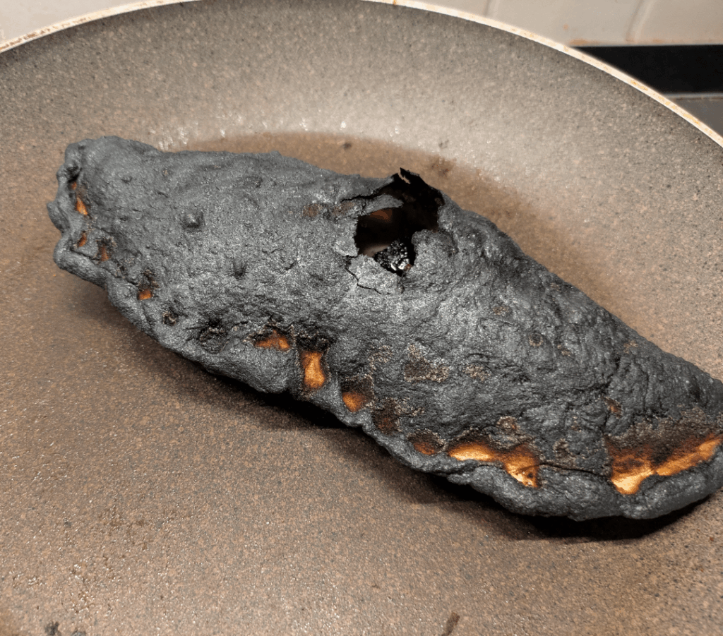 I slightly overcooked a calzone