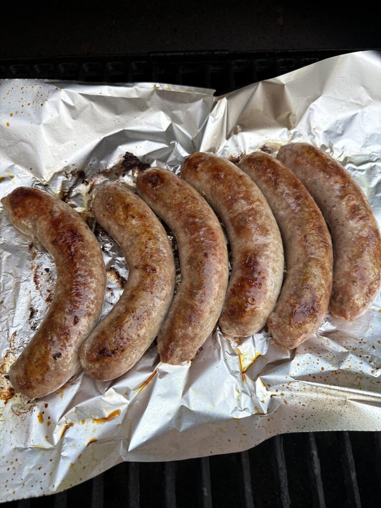 [homemade] Classic Brats and cucumber salad