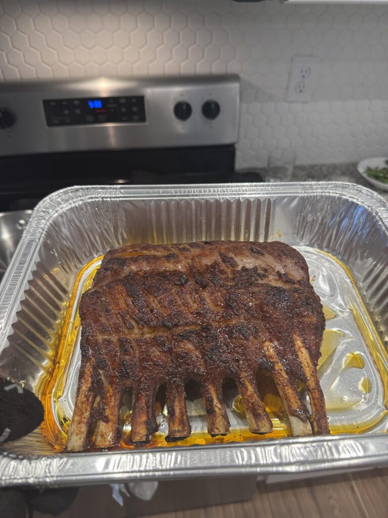 Oven roasted rack of lamb