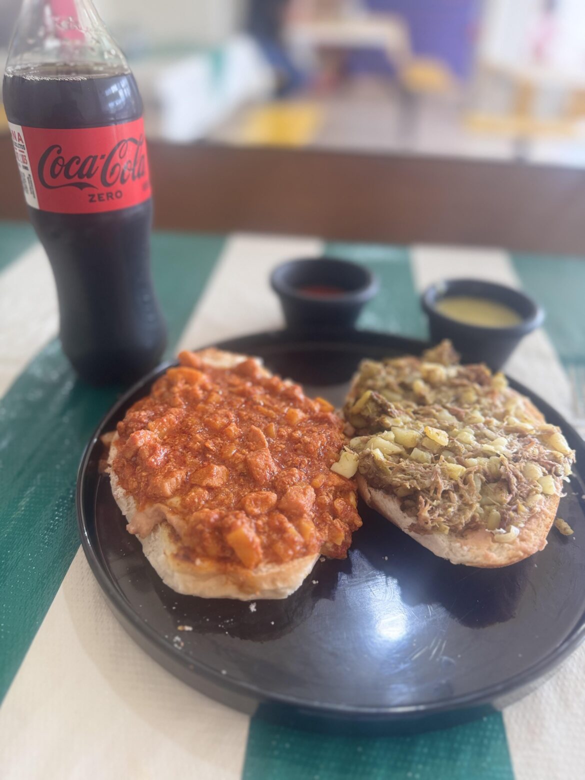 Molletes montados de asado y deshebrada verde de la fondita de la esquina (it’s been a while since I posted here)