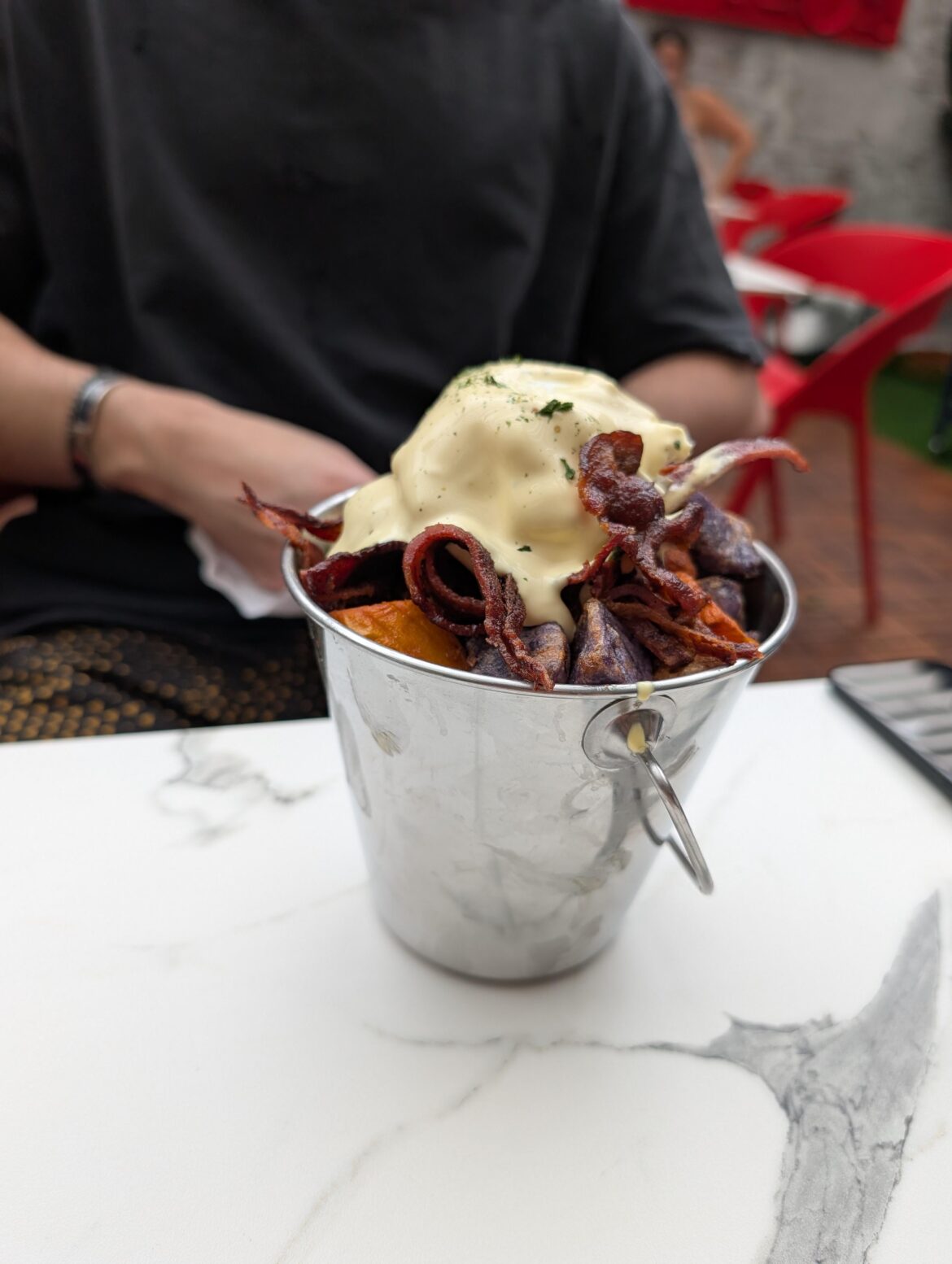 Breakfast Poutine in a Bucket