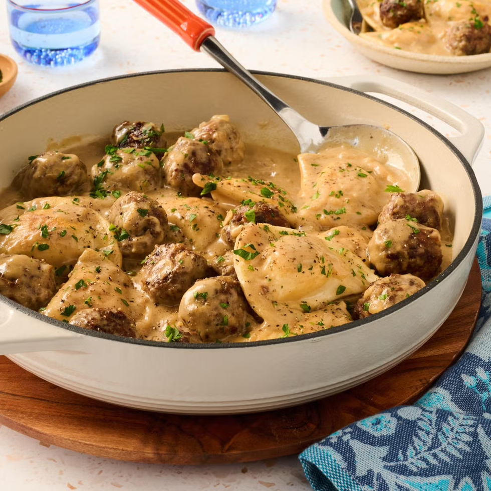 one pot meals pierogi meatball skillet