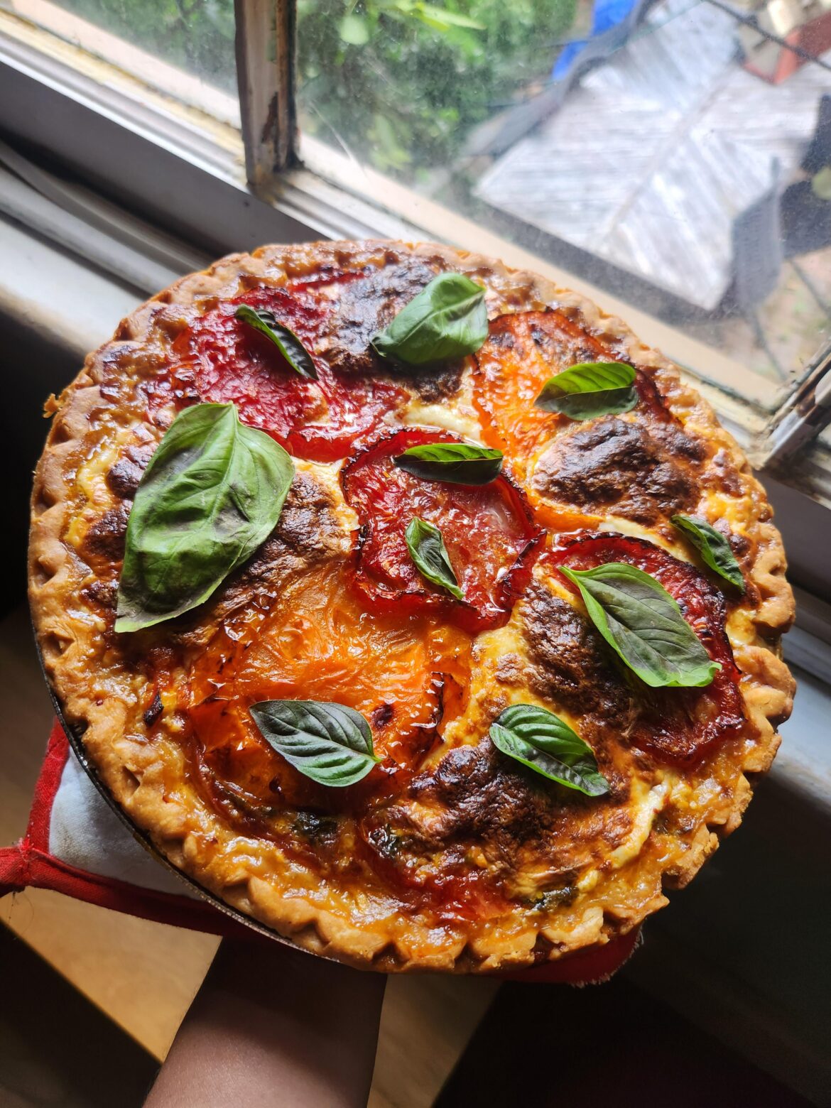 Made my best tomato pie yet!