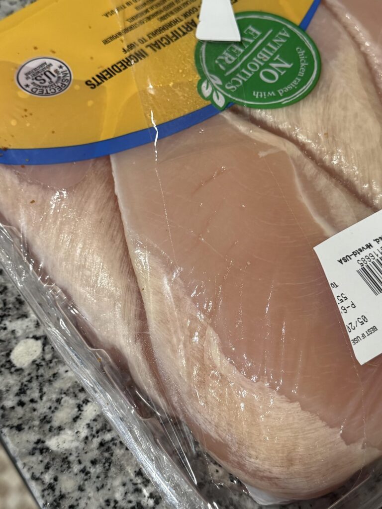 Is this chicken okay to eat? Why does it look like this