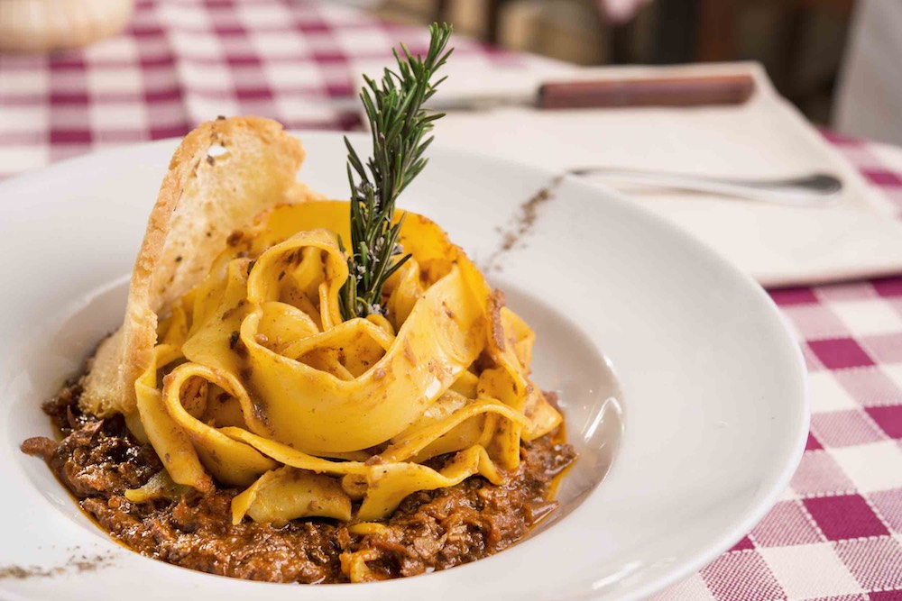 Tagliatelle al cinghiale all'Osteria del Proconsolo, ristorante toscano nel centro di Firenze