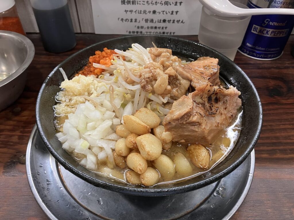 Garlic ramen special at Menderu in Kawasaki city