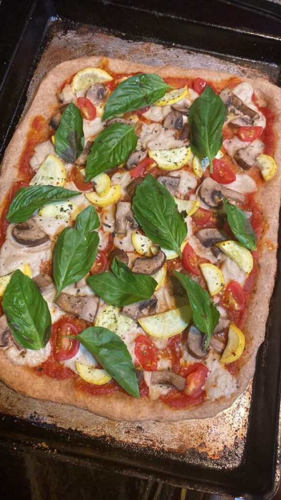 Spelt/Einkorn dough nd homemade Cashew Mozz