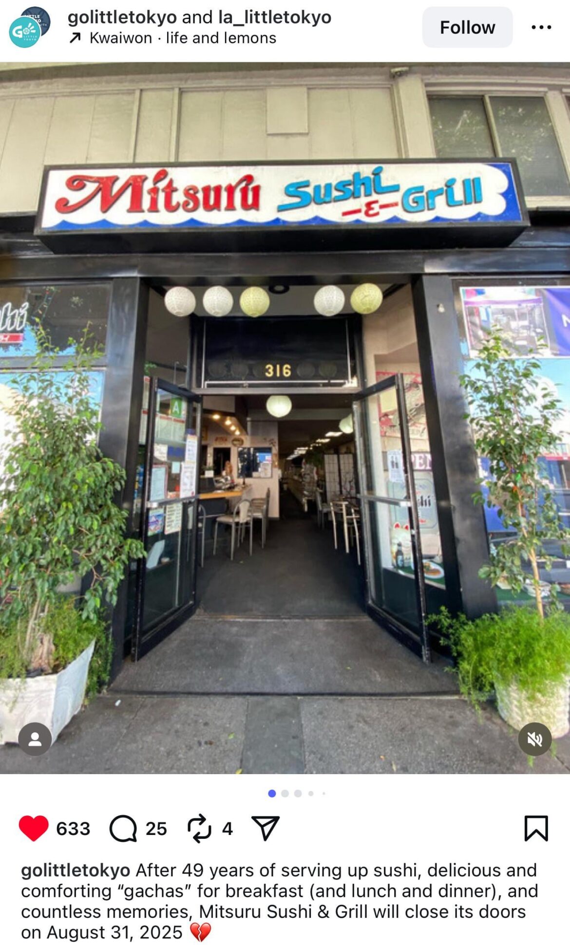 Mitsuru Little Tokyo Closing