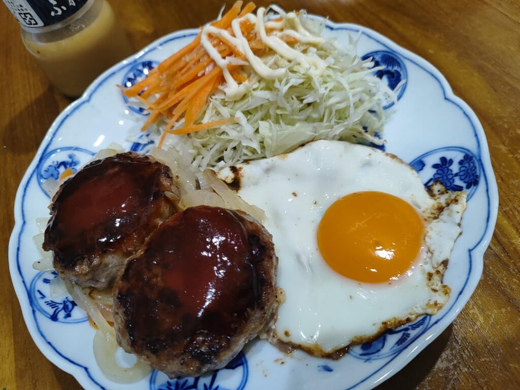 Japanese hamburger steak (hambagu)