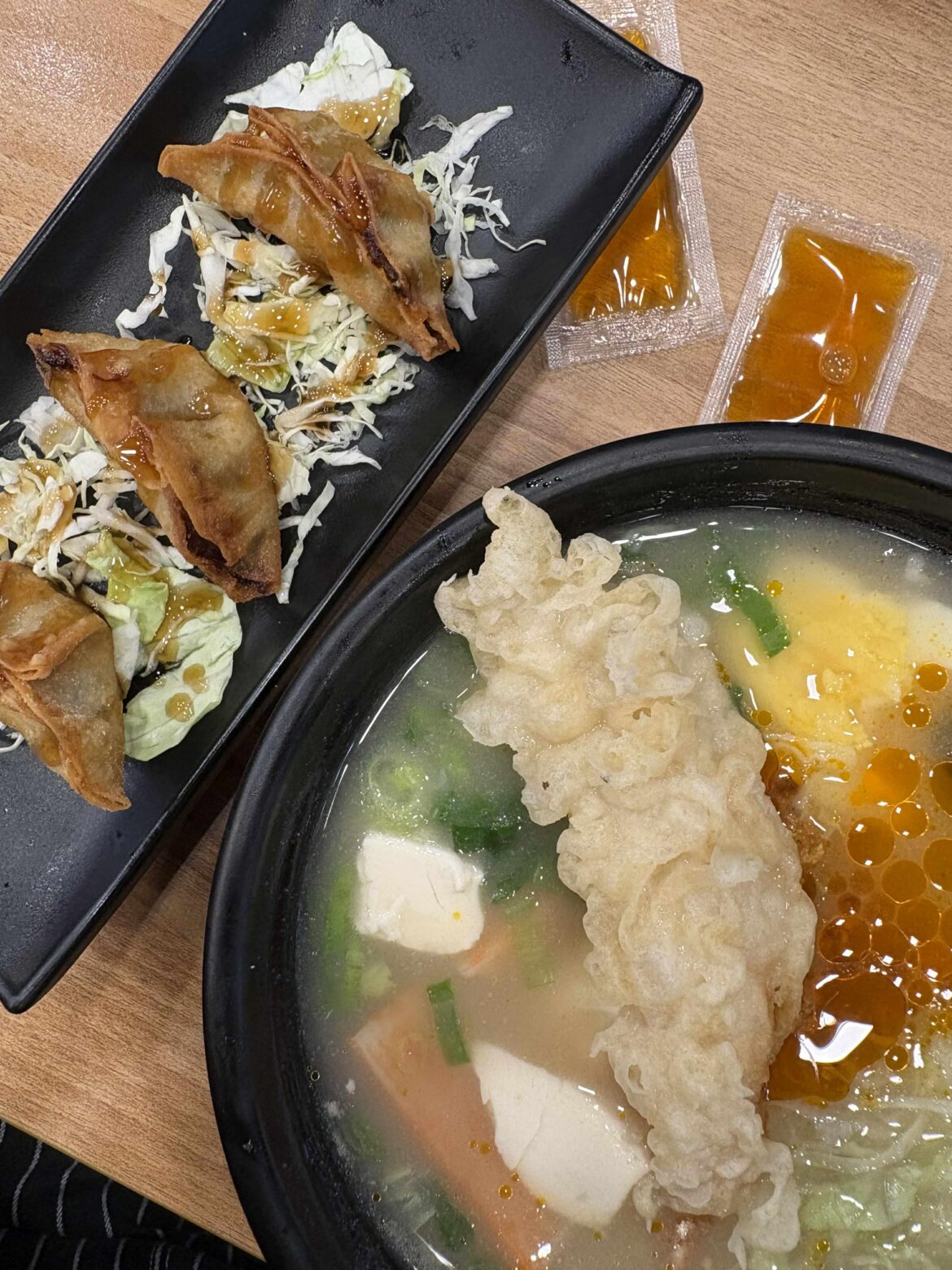 fried gyoza and seafood ramen 🤤on my opinion, this is a perfect combination for having a bad day. How about you guys?