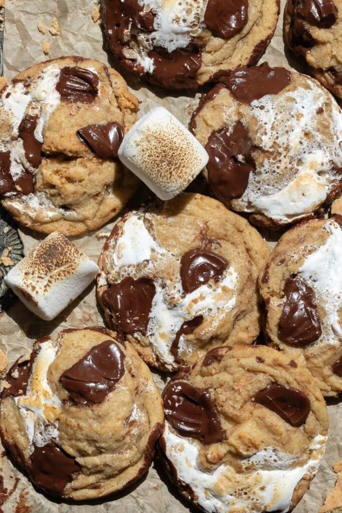 s'mores chocolate chip cookies