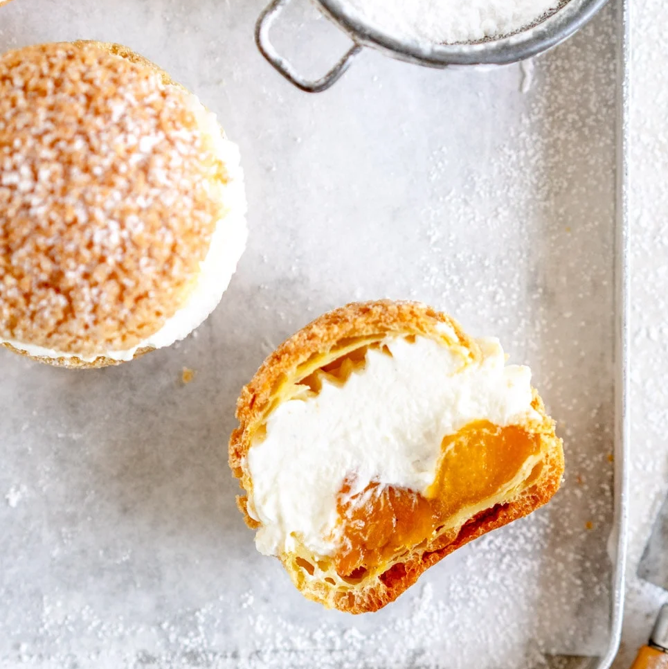 peach desserts peach cream puffs