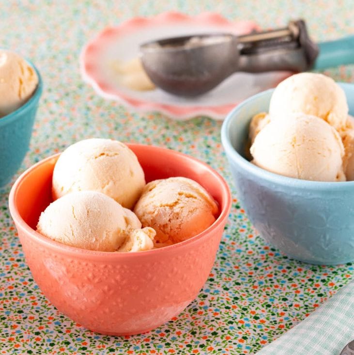 peach ice cream dessert