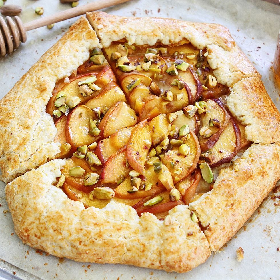 peach pistachio galette dessert