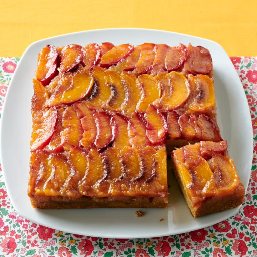 peach desserts peach plum upside down cake