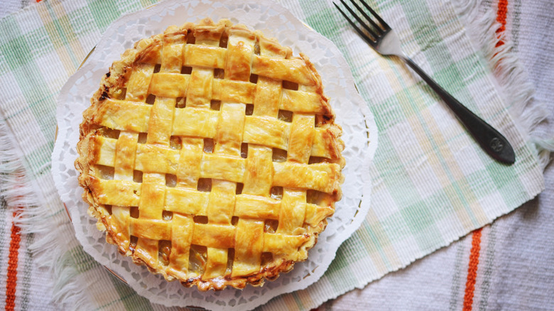 pineapple pie with lattice top