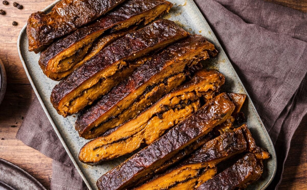 A vegan seitan German-style pot roast