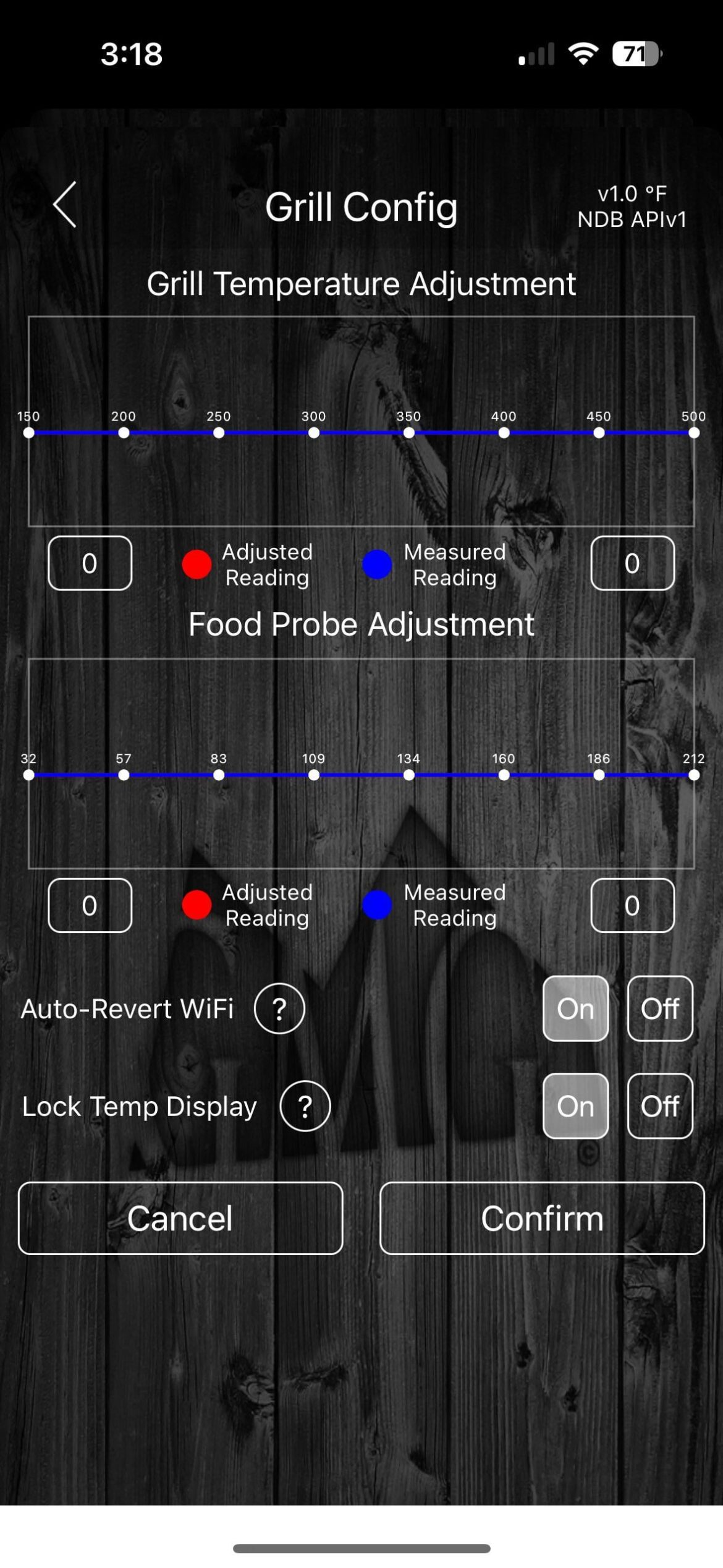 My GMG Daniel Boone reads 225 on the controller but 210 with a third party probe.