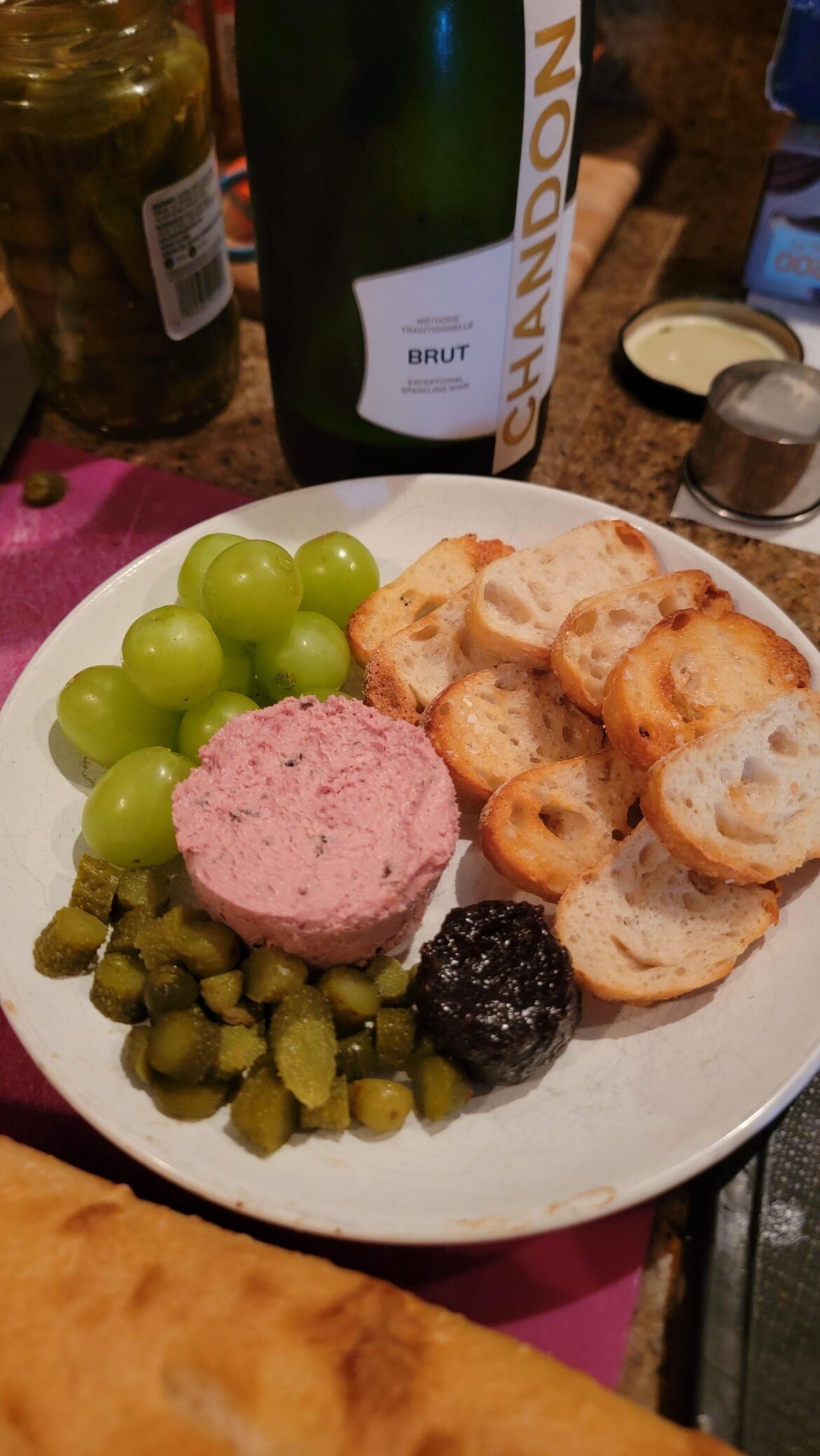 I Made a Mini-Charcuterie Truffle Pâté Plate With Grapes, Cornichons, and Fig Butter