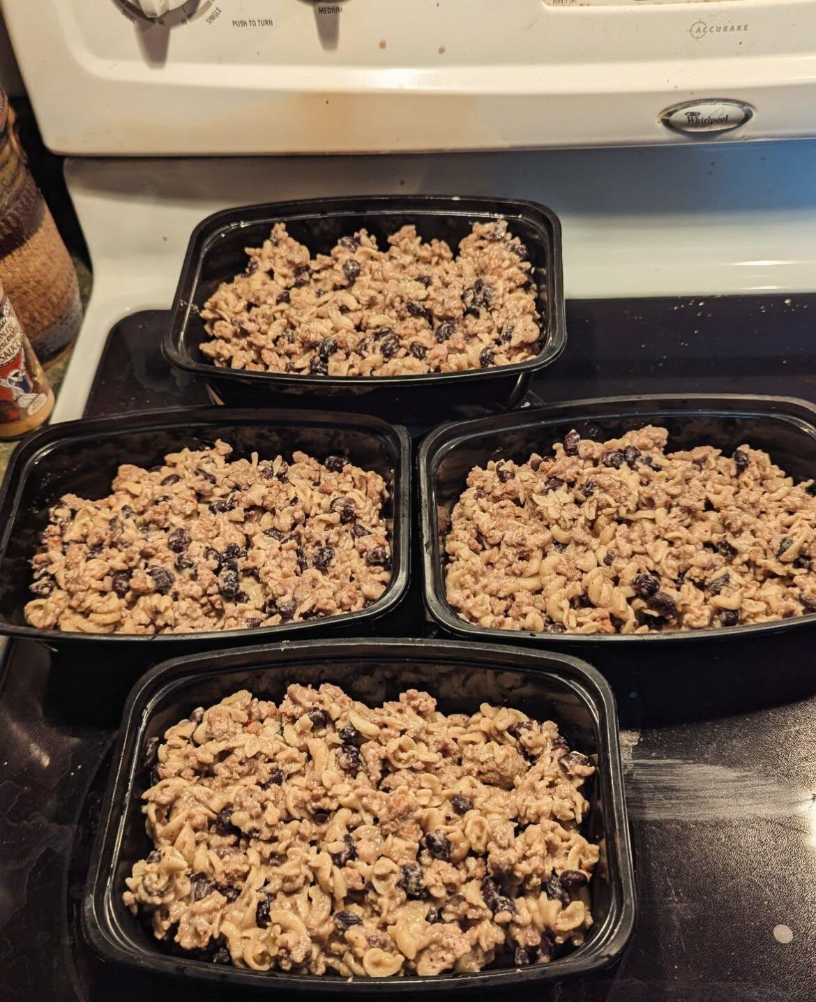 Adult Dog-Chow, 80g protein, 18g Fiber, 785 calories. Basically, slightly-more macronutritionally-balanced Hamburger Helper.